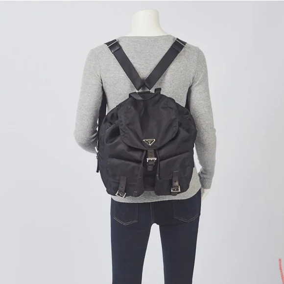 PRADA Black Tessuto Nylon Zainetto Backpack Bag  - Picture 5 of 11
